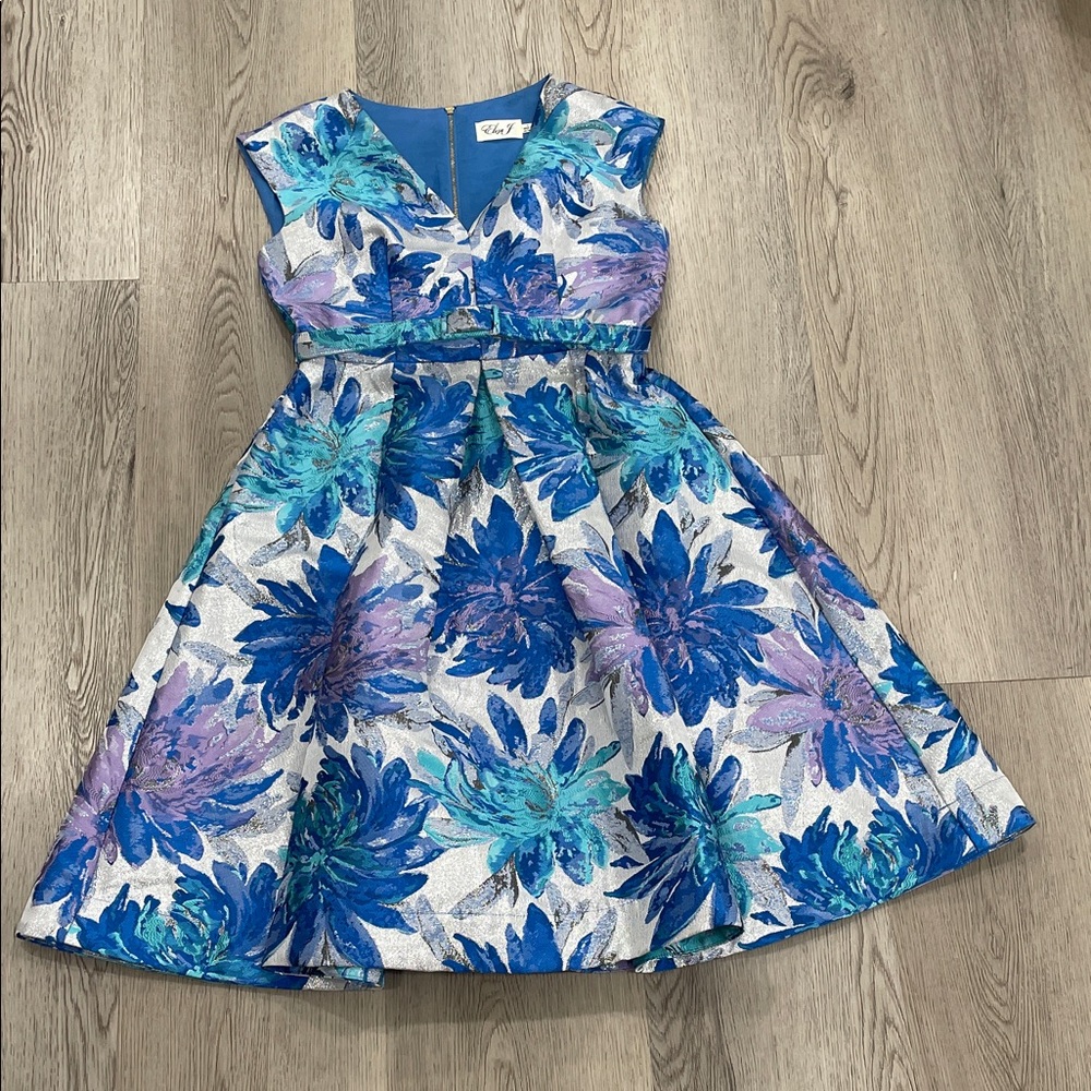Eliza j dress Floral Blue and Purple